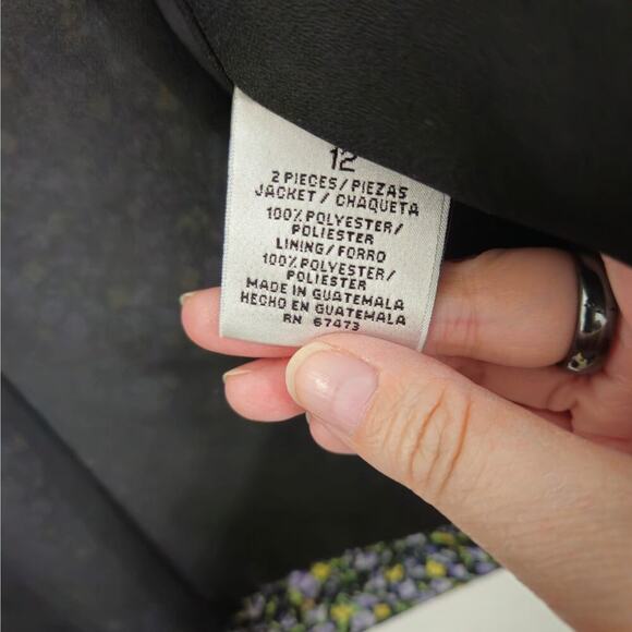 VTG Danny & Nicole Sz 12 Suit Jacket Floral Blazer Short Sleeve Button Front - Picture 7 of 8